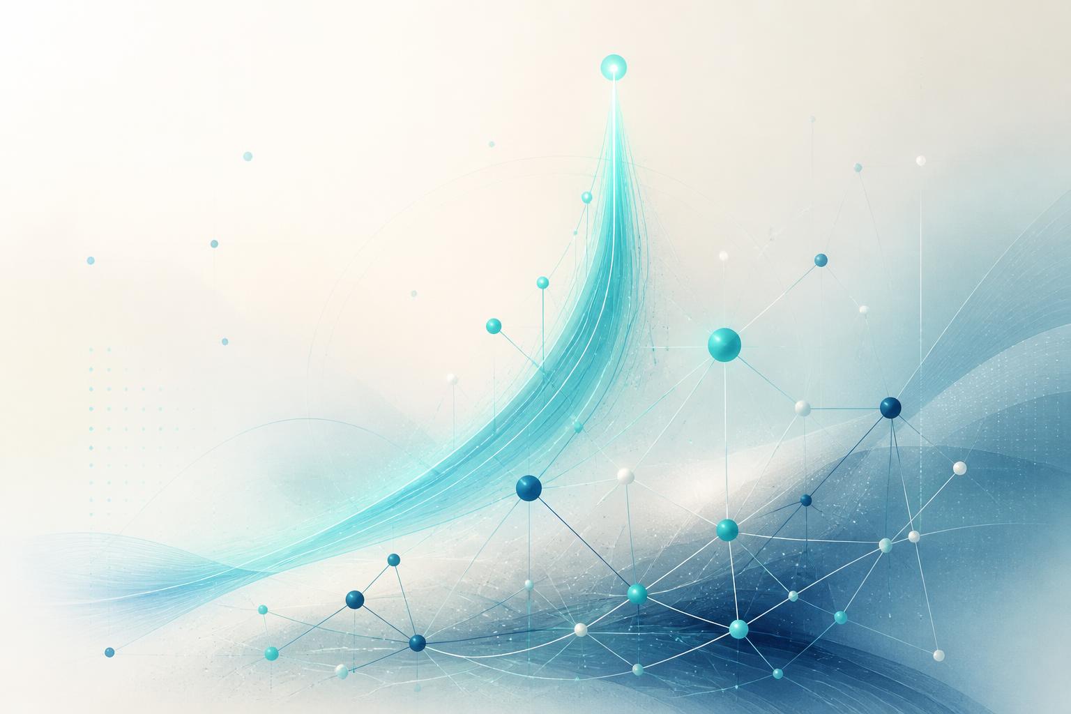 Abstract visualization of creator network growth and audience reach